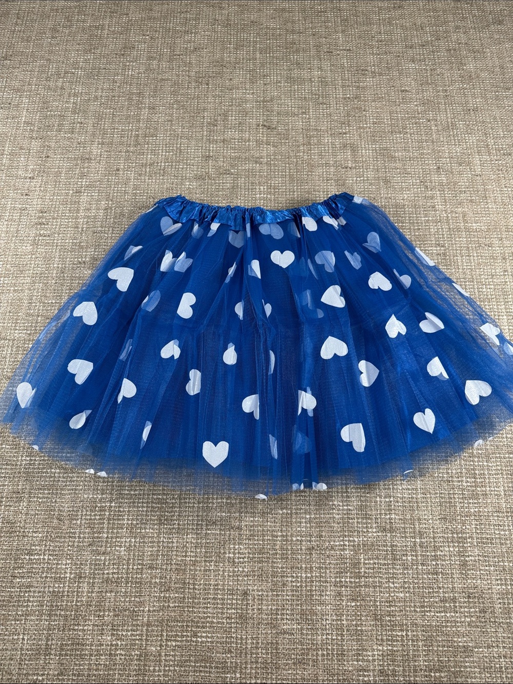 Blue Heart Print Tulle Skirt - large tutu for adults